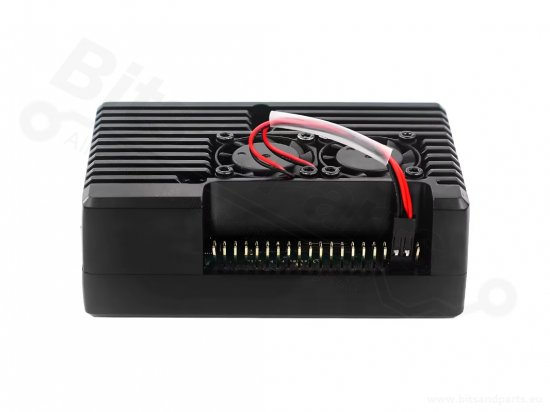 Raspberry Pi 4B Aluminum Case Black with 2 fans